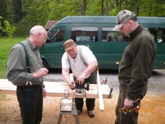 Jeff, Gil & I working on the bunkbeds. Jeff's tremendous woodworking and planning skills were a real help.