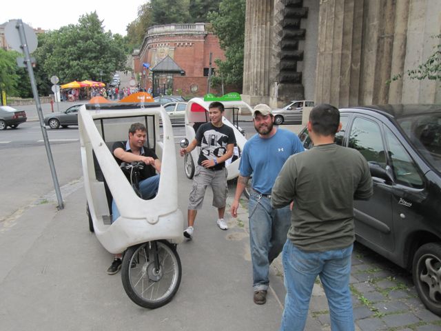 Our pedicabs after our race.
