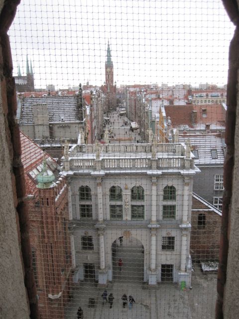 Looking out of the museum tower