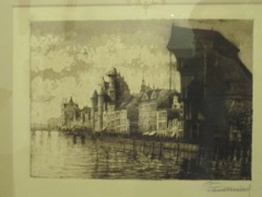 Engraving print of the Crane