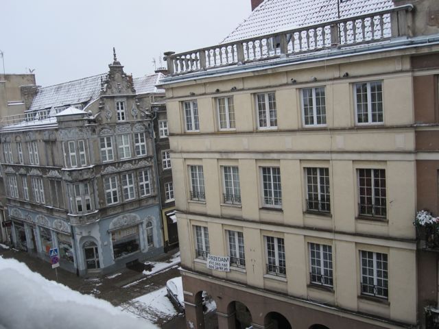 View out our hotel window in Gdańsk