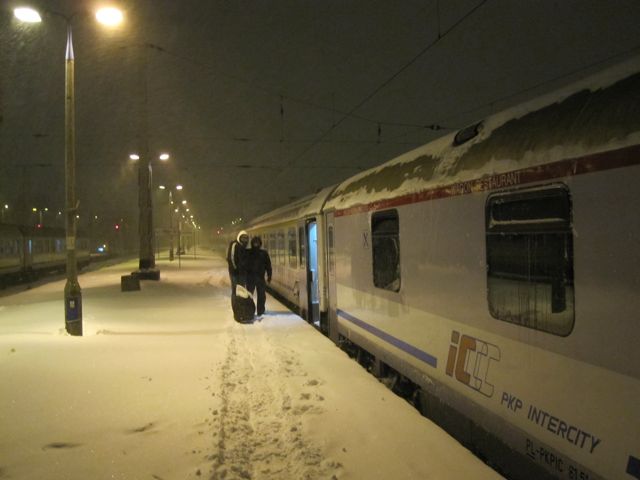 Our Intercity.  It was supposed to leave at 1738, but its well past 6 now, and it eneded up leaving at nearly 7.