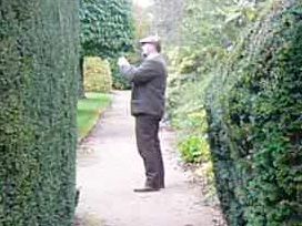 Joerg takes a picture of the gardens.