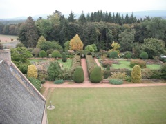 Looking down on the gardens