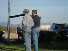 Dad & Cousin-in-law Kevin watch the planes in the pattern