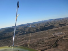 Banking with the tow plane,  He pulled us up to 4,000 ft above ground level (AGL)