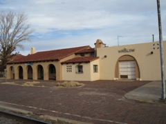 The track side of the Amtrak station