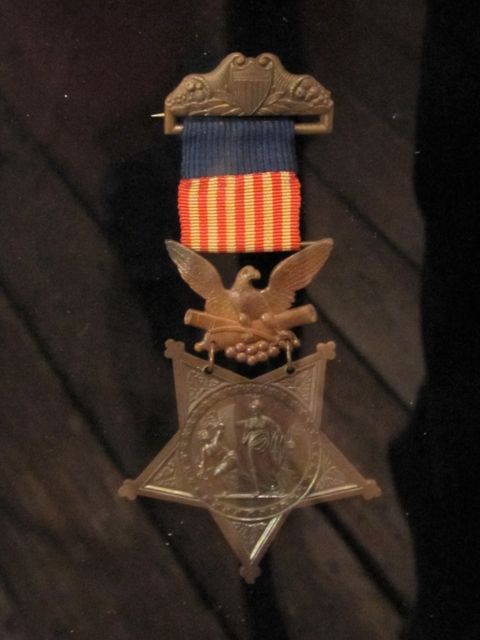 Medal of honor won by one of the Buffalo Soldiers (black troops in segregated units led by white officers) who served at Fort Stanton, nearby.